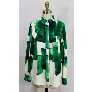 SOLD Celine Brush Stroke Silk Blouse